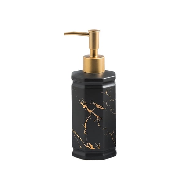 Dispensador de jabón líquido recargable de cerámica de lujo, botella con bomba for tocador de baño, encimera y lavabo.