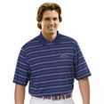 thumbnail image 1 of Monterey Club Men's Cotton Blend Stripe Texture Golf Polo Shirt #1127, 1 of 2