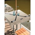 thumbnail image 2 of Square Outdoor Tablecloth with Umbrella Hole Beige Ombre Outside Table Cloth Waterproof Patio Table Cover Black Hockey Sticks Minimalist Style Zipper Tablecloths for Picnic Party Camping 54x54 Inch, 2 of 8