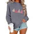 thumbnail image 2 of Craaazy Women's Christmas Shirt Long Sleeve Merry Christmas Sweatshirts Casual Pullover Tops Gifts, 2 of 6