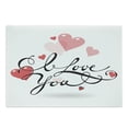thumbnail image 1 of I Love You Cutting Board, Handwritten Illustration Swirly Designed Calligraphy with Pink and Red Hearts, Decorative Tempered Glass Cutting and Serving Board, Large Size, Multicolor, by Ambesonne, 1 of 1