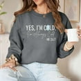thumbnail image 5 of SMihono Yes I'm Cold I'm Always Cold Sweatshirt for Women Winter Sweatshirt Always Cold Crewneck Sweatshirt Gray XL, 5 of 6