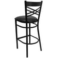 thumbnail image 5 of Flash Furniture 2 Pack HERCULES Series Black ''X'' Back Metal Restaurant Barstool - Black Vinyl Seat, 5 of 9