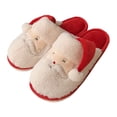 thumbnail image 1 of Zapatillas de mujer de felpa cálidas y navideñas de Papá Noel para parejas. Zapatillas de felpa para mujer., 1 of 7