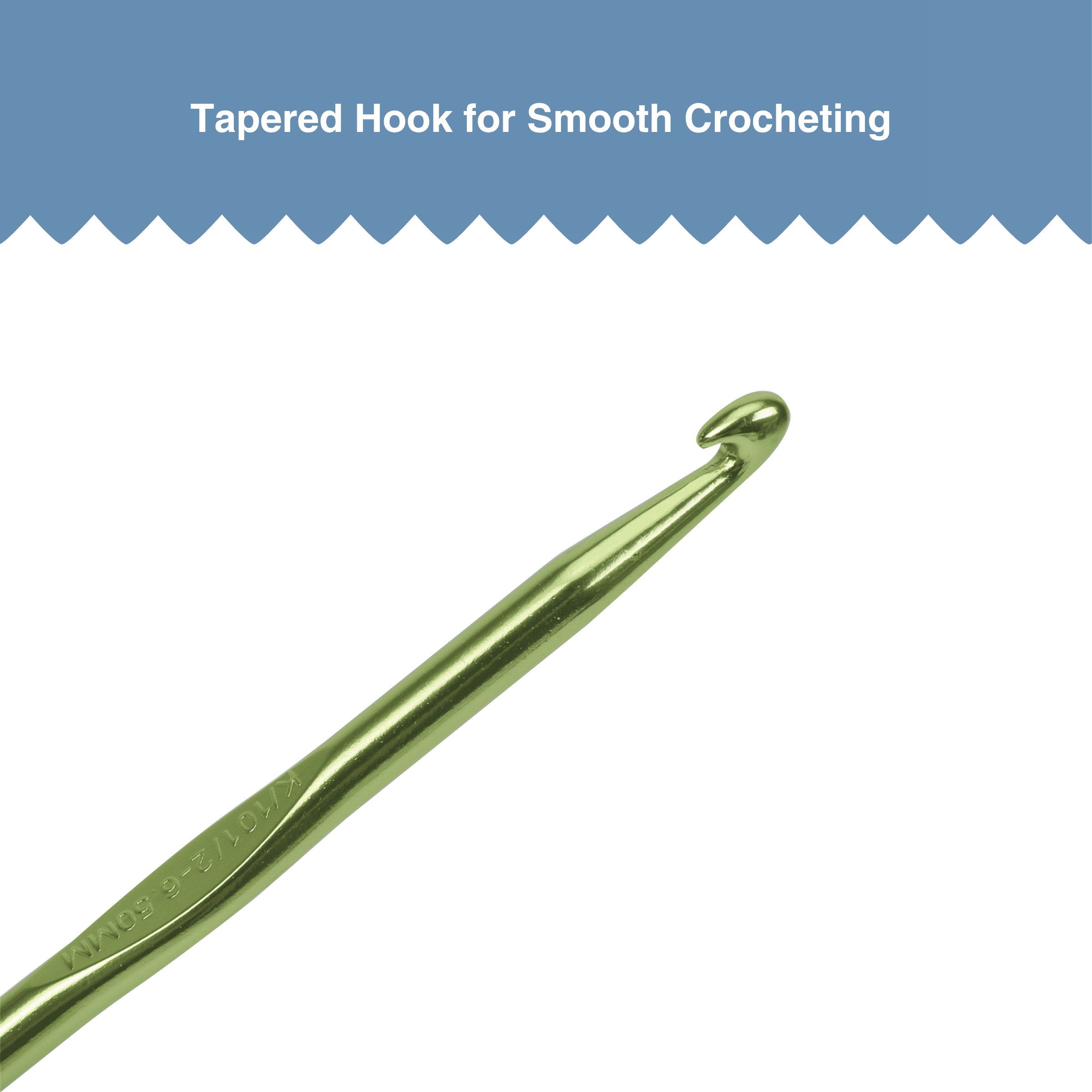 Hello Hobby Aluminum Crochet Hook, Size K, 6.5 mm