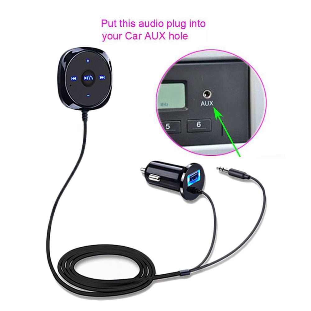 Receiver Speaker Streaming Audio Adapter Mic Hot Mini AUX Car Bluetooth 4.2 