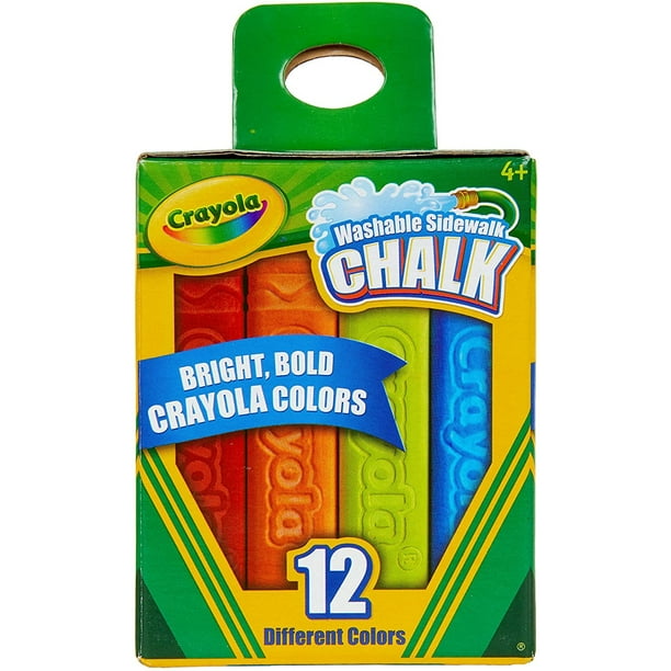 Tiza de Acera lavable Crayola 12 colores clásicos Regalo de arte al aire libre para niños de 4 años en adelante