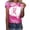Pink, variant on Lolmot Plus Size Tops for Women Casual Summer Breast Cancer Awareness Shirt Pink Ribbon Print Short Sleeve Crewneck Tops