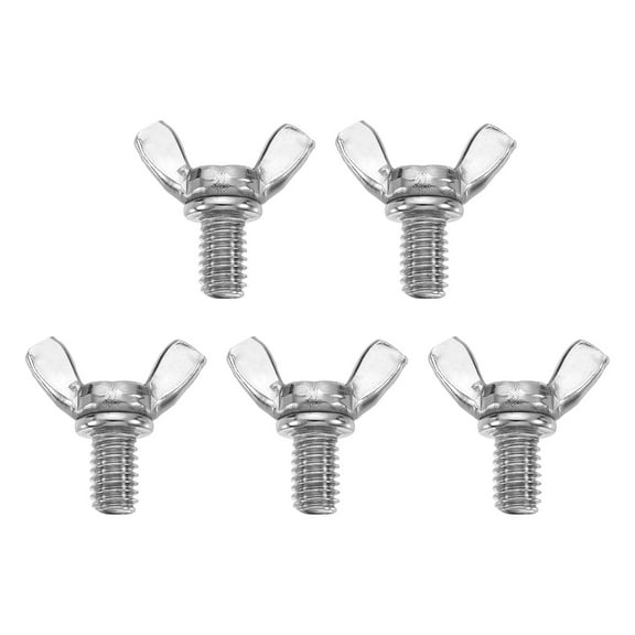 Uxcell 5 Pack 5/16-18" x 1/2" Wing Butterfly Screw Bolts, 304 Stainless Steel Machine Fastener, Thumb Hand Screws for Electronic Equipment, Silver Tone
