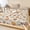 Linen, variant on King Size Fitted Sheet Set - White Pumpkins Fall 3 Piece Bedding Sets 16" Deep Pocket Fitted Sheet with 2 Pillowcases, Thanksgiving Maple Leaves Beige Brushed Microfiber Hotel Luxury Bed Sheets
