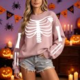 thumbnail image 2 of RFQWOVSR Womens Halloween Print Crew Neck Long Sleeve Sweatshirt Casual Pullover Top XXL, 2 of 6
