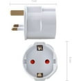 thumbnail image 5 of 2X Adaptateur Prise Anglaise - Modèle Schuko Type g - Prise France vers Royaume-Uni - Prise Compacte pour Voyage - Compatible avec Plusieurs Pays, 5 of 5
