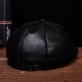 thumbnail image 4 of Men Women Real F-ur Beret Hat Geunine Leather Unisex Bucket Caps Berets ,Classic Design, 4 of 6