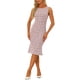 thumbnail image 2 of INSPIRE CHIC Vestido de cuerpo ajustado sin mangas de tweed con cuello barco para mujer elegante color rosa L, 2 of 6
