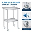 thumbnail image 7 of Eastvita 12 x 24 ines Stainless Steel Prep Table with Wheel Heavy Duty Commercial Work Table with Adjustable Undershelf for Commercial Kitchen Restaurant, 7 of 7
