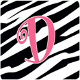 thumbnail image 1 of Carolines Treasures CJ1037-DFC Monogram - Zebra Stripe And Pink Foam Coasters - Set 4- Initial Letter D, 1 of 1