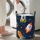 thumbnail image 5 of Fotbe Spaceships and Stars Cesto de Ropa con Asas, Cesto Impermeable de Gran Capacidad, Bolsa de Lavado para Dormitorio, Cesto de Ropa con Ruedas y Asas-Medium, 5 of 6