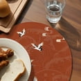 thumbnail image 3 of Japanese Style Round 15 Inch Placemats Set of 8, Vintage Art Cranes Ocean Wave Red HeatResistant Non Slip Place Mats for Dining Table, Wipeable Braided Kitchen Table Mats for Housewarming, 3 of 9
