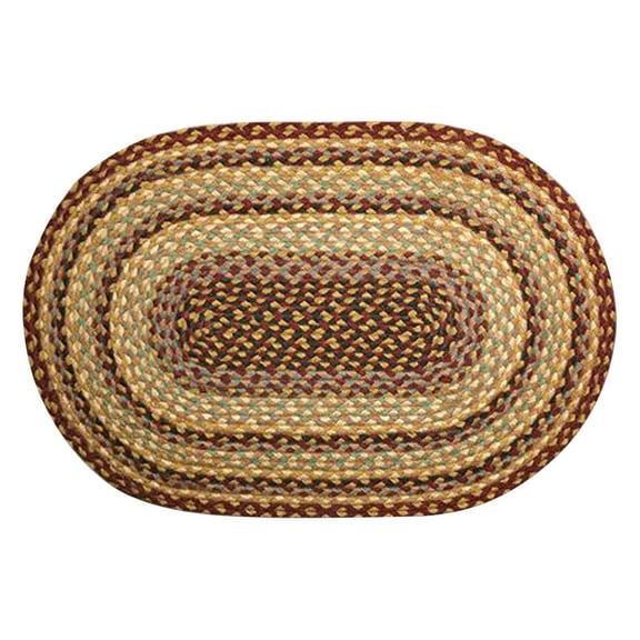 Home Indoor Decorative Jute RC-357 Burgundy, Gray, Cream Oblong Braided Rug 27"x45"