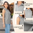 thumbnail image 5 of Womens Summer Blouses Comfort Soft Sleeveless Casual Tank Tops Office Work Tank Light Gray Polo Shirts Size M, 5 of 11