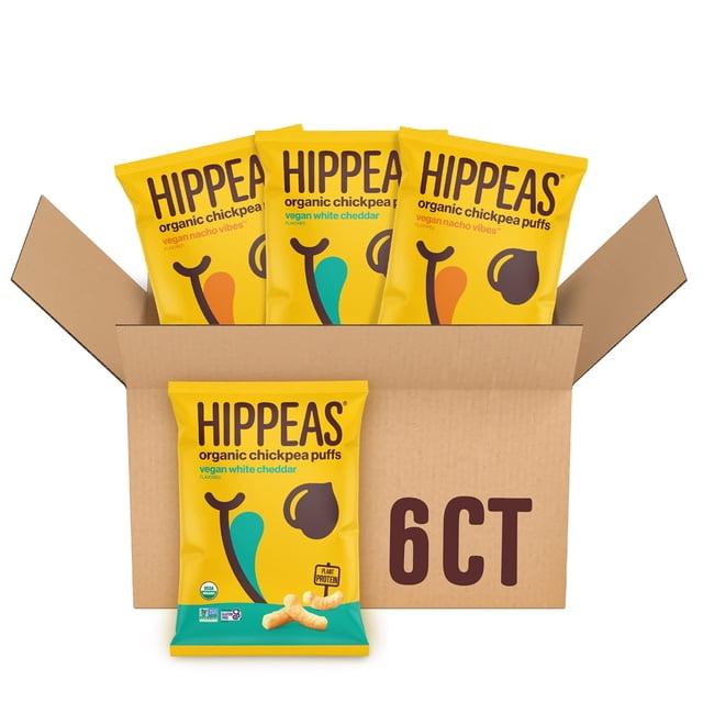 Chickpea Puffs, Cheeze Variety Pack: Groovy White Cheddar, Cheezy Vibes, 0.8 Ounce (Pack of 30), 3g Protein, 2g Fiber, Vegan, Gluten-Free, Crunchy, Plant Protein Snacks