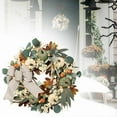 thumbnail image 2 of Couronnes d'Automne pour Porte d'Entrée Extérieure Couronne de Porte d'Automne avec Lumières Citrouilles Blanches Nœud Décorations d'Automne pour Maison Porche Table Centre de Table, 2 of 7