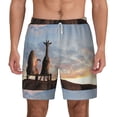 thumbnail image 3 of Uemuo Elephant Giraffe Pattern Mens Swim Trunks Quick Dry Board Shorts with Mesh Lining, Stretch Beach Shorts Quick Dry No-Chafing Board Shorts-X-Large, 3 of 9