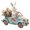 B, variant on 2D Acrylic Catcher Pendant Easter Bunny Home Round Plate Ornament Realistic Easter Bunny Driving A