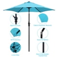 thumbnail image 7 of Ainfox 7.5ft Patio Umbrella Outdoor Portable Table Market Umbrella with Push Button Tilt/Crank Waterproof UV-proof, Blue, 7 of 7