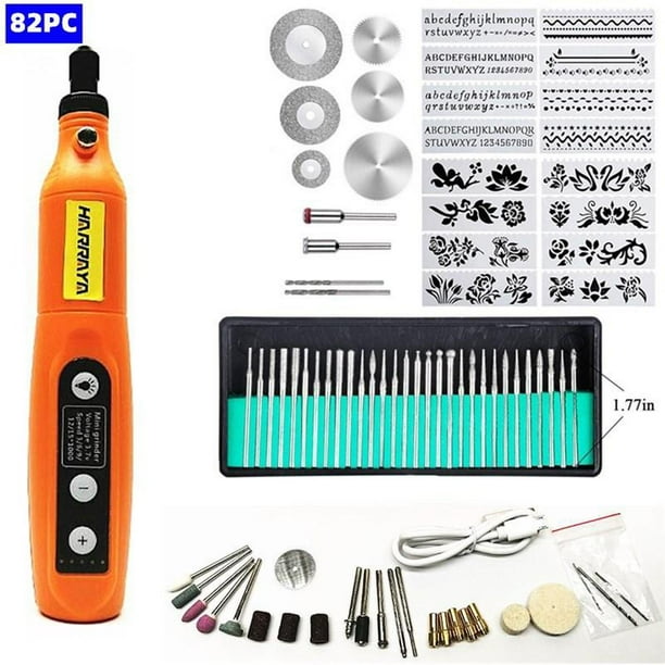 Juego de herramientas rotativas Cola Mini Drill Grinder 82PC tallador rotatorio eléctrico