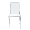 thumbnail image 5 of Tcbosik Set of 4 Dining Chairs, Mid-Century Modern PU Leather Chair with Metal Legs, Upholstered Kitchen Chair with Padded Seat for Home Office, White+Silver, 5 of 8