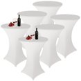 thumbnail image 1 of 6 Packs Cocktail Table Covers, Stretchy Cocktail Table Tablecloth, 32" x 43" Fitted Hightop Table, Round Cocktail Tablecloth for Bar Wedding Cocktail Party Banquet Table, 1 of 6