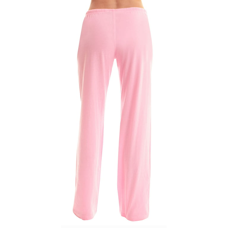 Just Love 100% Cotton Jersey Women Plaid Pajama Pants Sleepwear (Solid  Pink, Small) 