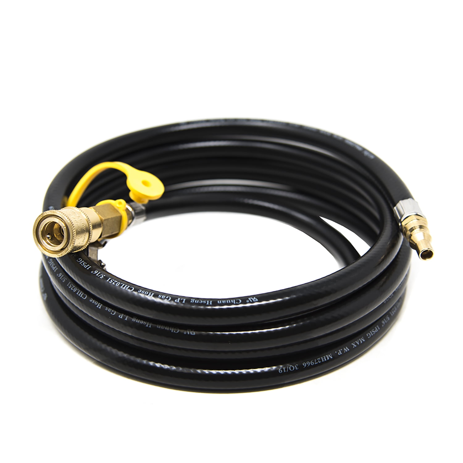 ACME to QCC/POL BBQ type 10 foot HIGH FLOW Propane EXTENSION HOSE with gauge 