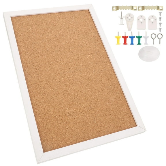 HEMOTON 1pc Cork Board Wall Bulletin Board Single Frame for Home Office School Khaki 30x30cm