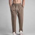thumbnail image 2 of WREESH Men's Cotton Sweatpants Casual Fashion Lace Up Elastic Pants Sports Pants Coffee, 2 of 5