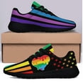 thumbnail image 6 of Unisex Rainbow Sneakers, LGBT Shoes for Men Women Lightweight Breathable Running Shoes Black Size 6, 6 of 7