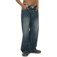 thumbnail image 2 of EMMIOL Men's Wide Leg Jeans Y2K Vintage Baggy Jeans Hip Hop Loose Fit Denim Pants 90s Streetwear, 2 of 6