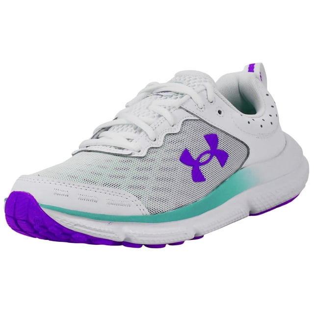Zapatillas Under Armour Charged Assert 10 Blanco Verde Cometa Violeta Talle 8 US