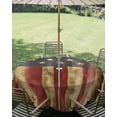 thumbnail image 3 of Outdoor Tablecloth with Umbrella Hole Zipper Vintage American Flag Round Tablecloth 54" Waterproof Outside Table Cloth Farmhouse Shabby Patriot Patio Table Cover Tablecloths for Picnic Party, 3 of 8