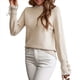 thumbnail image 2 of Suéteres para Mujer, Jersey de Punto con Botones, Larga y Cuello Alto con Volantes. Albaricoque L, 2 of 10