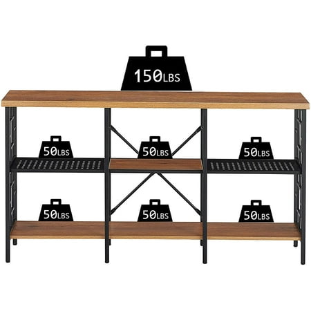 3 Tier Console Sofa Table Industrial Vintage 60 Inch Long Entryway With Open Storage Shelf For Living Room Hallway Canada 3 Tier Console Sofa Table Industrial, 60 Inch Console Table With Storage