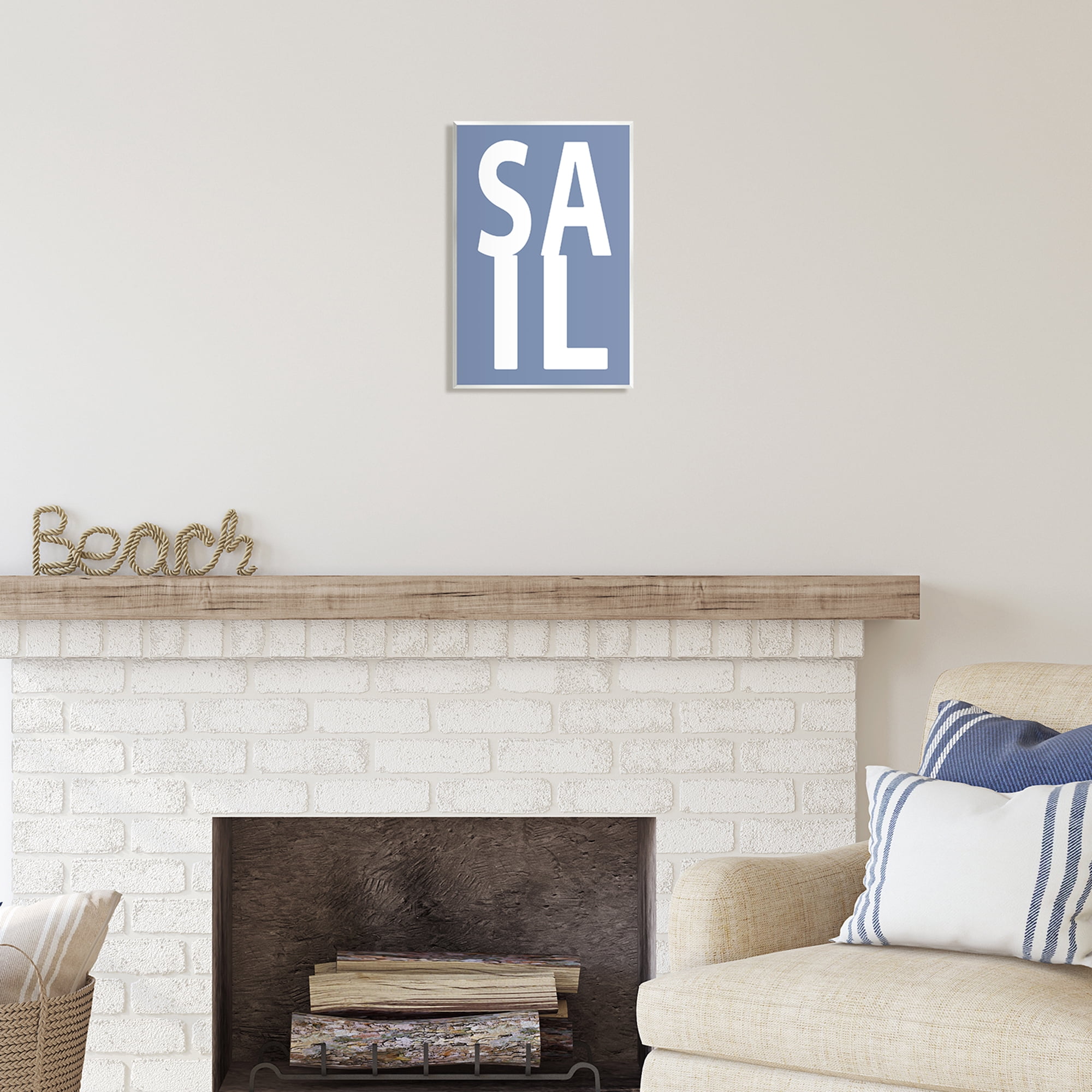 Stupell Industries Nautical Sail Text Nature Painting Unframed Art Print Wall Art, 10 x 15