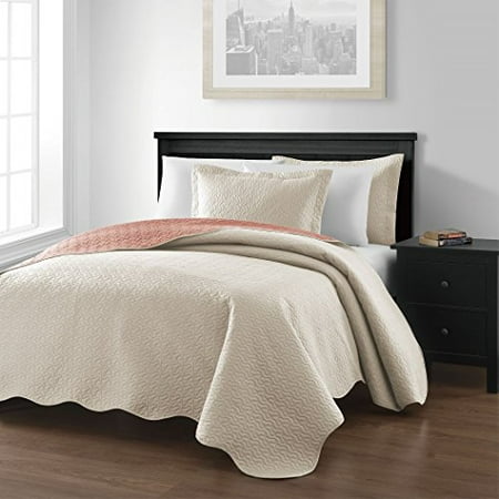 Chezmoi Collection Mesa 3-piece Oversized (118"x106") Reversible Bedspread Coverlet Set King 