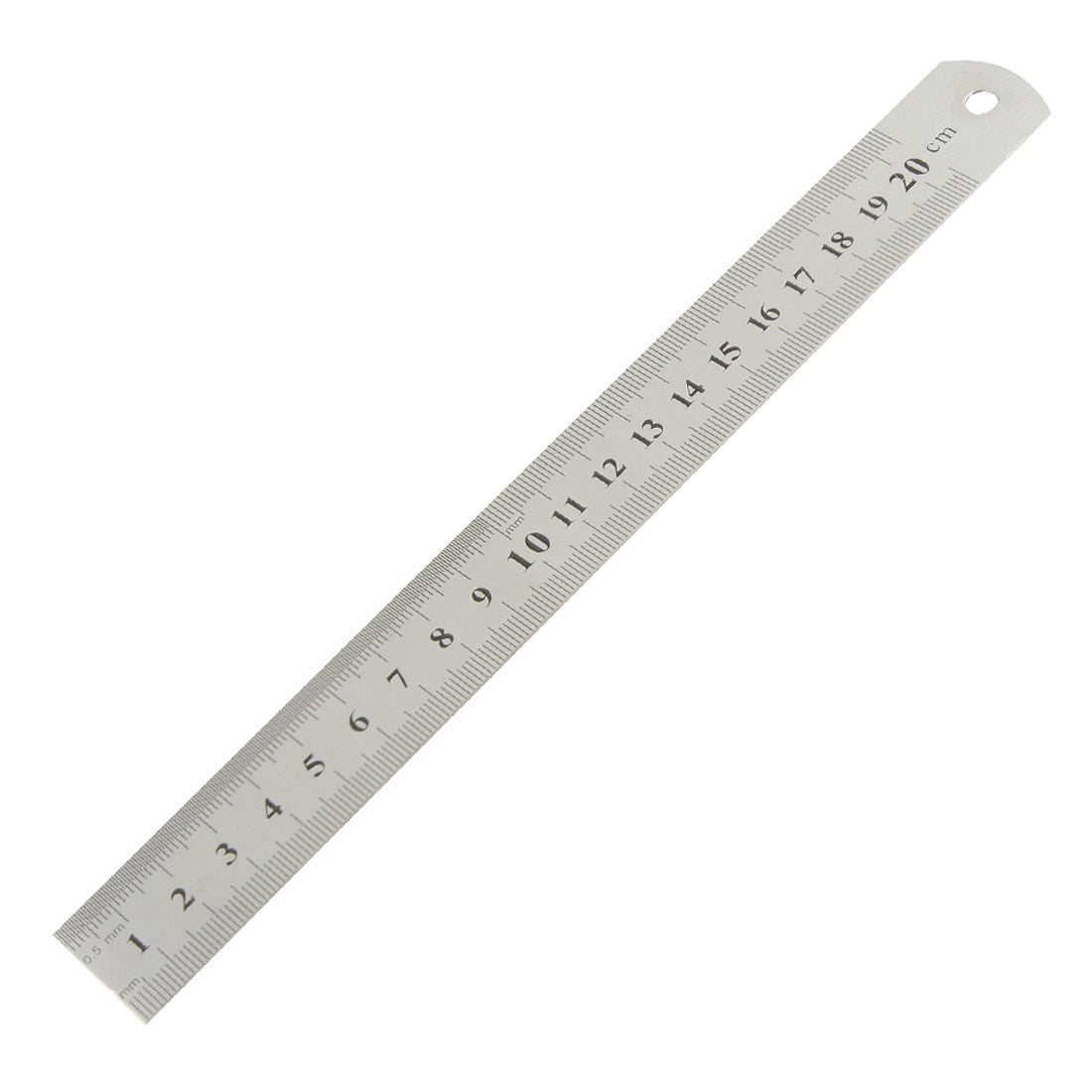 Carpentry Stainless Metal 20cm 8" Dual Side Straight Ruler Measurement