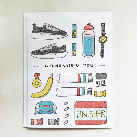 Celebrating You Runner Greeting Card Marathon Finisher Gift Card for Athletes Running Gear Stationery for Race Success Congratulation Card for Runners Sports Art Card