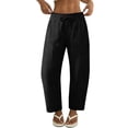 thumbnail image 6 of Linen Blend Pants for Women Trendy Summer Beach Wide Leg Trousers Lightweight Flowy Casual Vacation Outfits, 6 of 6