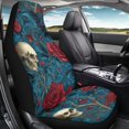 thumbnail image 4 of Uourmeti Car Seat Cover Anti-Wear Interior Decoration Polyester Anti-Slip, Suitable for Van Vans, Skull Rose Bat Print, 4 of 6