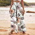 thumbnail image 2 of Womens Wide Leg Palazzo Pants Boho Floral 2025 Summer Beach Culottes Flowy Casual Lounge Trousers for Vacation, 2476 Limited Time, 2 of 5