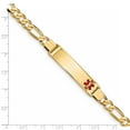 thumbnail image 3 of 14K Medical Red Enamel Flat Figaro Link ID Bracelet (Weight: 14.14 Grams, Length: 7 Inches), 3 of 3